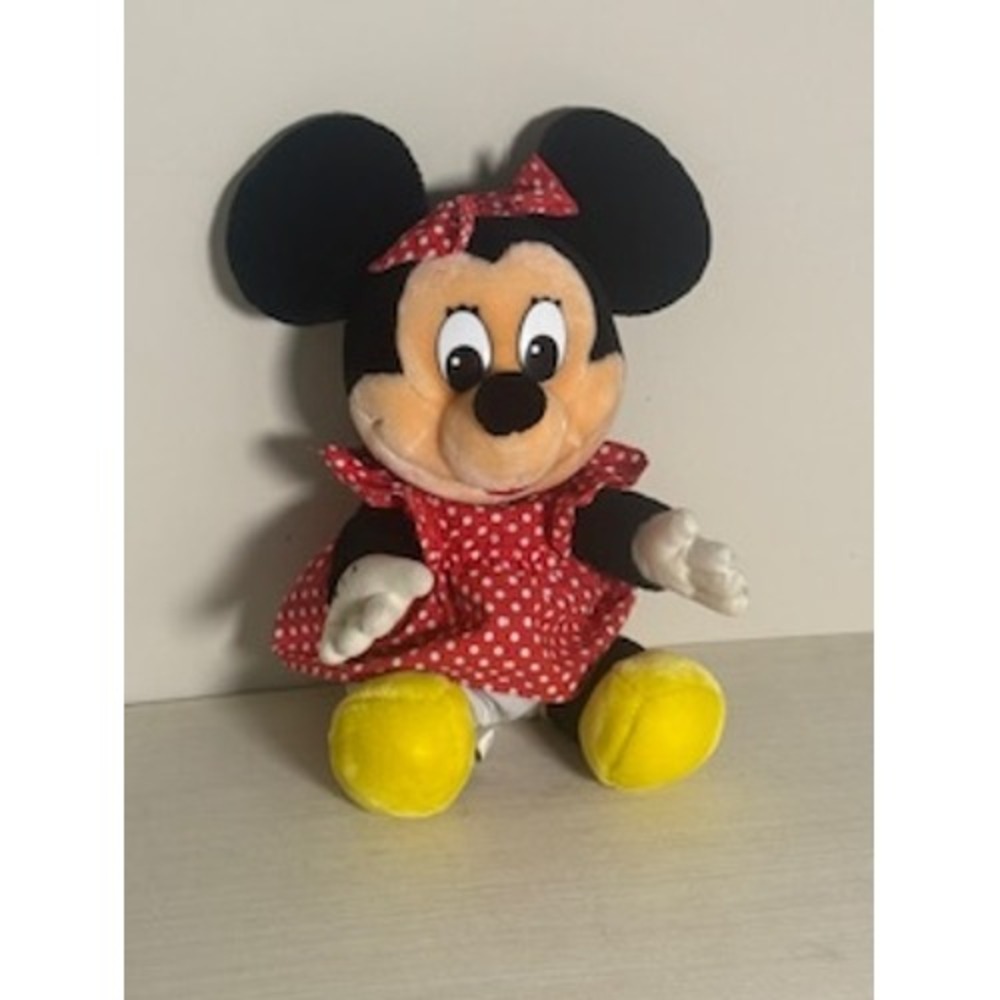 Disney Disneyland Minnie Mouse Plush Stuffed Animal‎ Red Polka Dot Dress